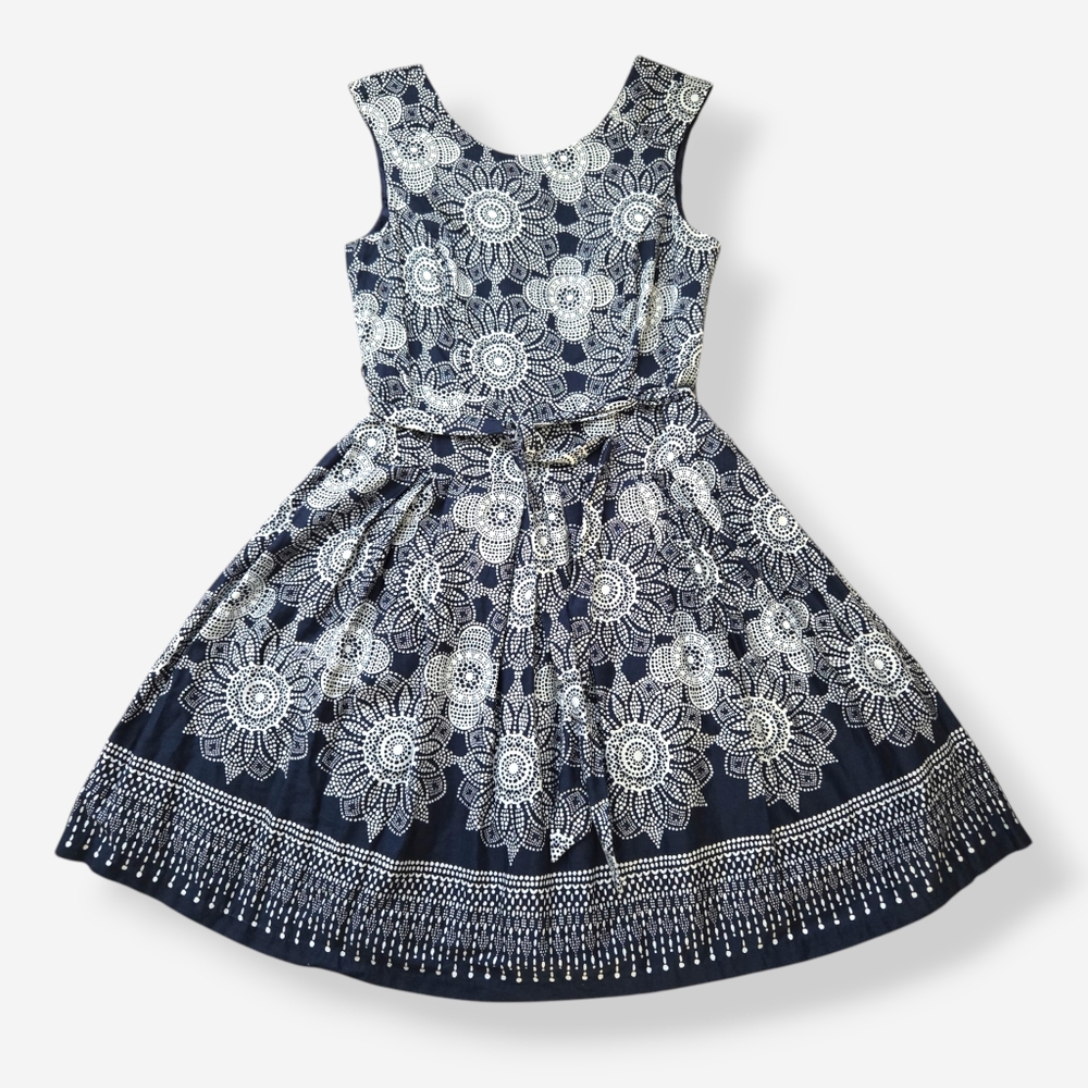 Dressbarn Floral Midi Blue Dress 6